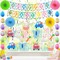32-Piece Easter Party Decoration Set – Happy Easter Banner, Egg & Bunny Garland, Swirls, Paper Fans for Home, Office, Classroom